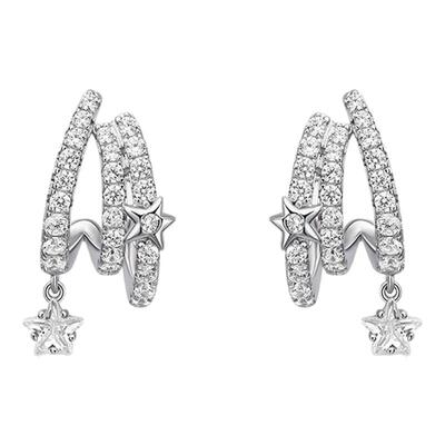 何方流星多层耳环925银轻奢女高