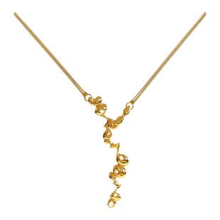 盐岛湖石Y字项链高级原创设计简约气质复古轻奢百搭镀金趣味首饰