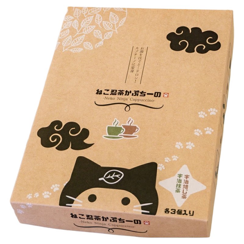 忍者猫抹茶拿铁卡布奇诺焙茶拿铁