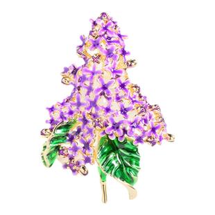 2024新款紫色丁香花胸针女高级感西装胸花配饰气质小众设计感别针