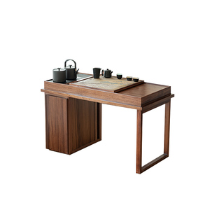 新中式阳台茶桌椅组合2025新款实木多功能一体泡茶桌小户型收纳桌