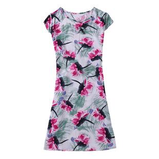 2026新款小个子碎花棉绸连衣裙夏天中老年气质妈妈人造棉裙子显瘦