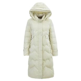 Outlets撤柜正品 YR冬装新款韩版时尚长款连帽修身白鸭绒羽绒服女