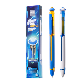 得力中性笔速干顺滑写字笔高颜值男生款ST头笔芯黑色0.5mm水笔学生考试用书写旋转出芯创意六边形舰队刷题笔