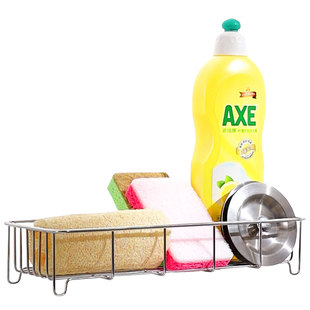 窗台置物架厨房收纳架台面黑 304不锈钢浴室架子百洁布沥水架水槽