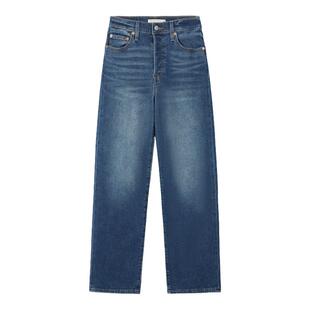 Levi's李维斯冬暖系列26年秋冬新款女士RIBCAGE高腰直筒牛仔裤