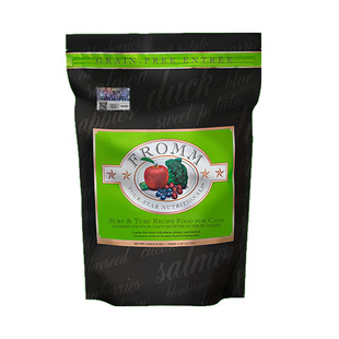 奢侈猫-美国Fromm绿福摩无谷三文鱼鸭肉猎鸟成猫幼猫粮10磅晟煜标