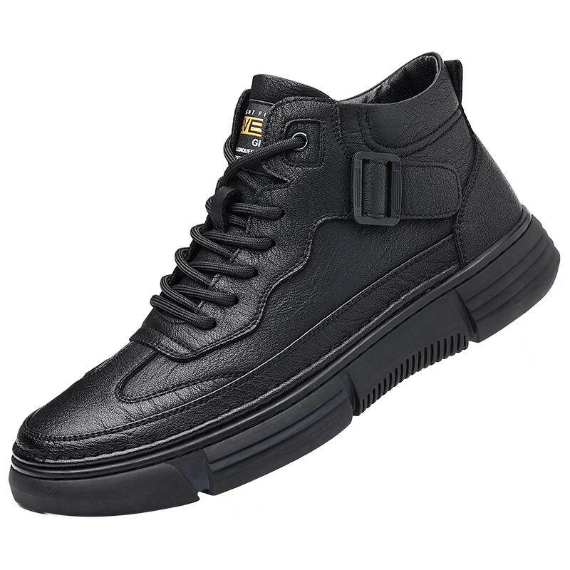 男鞋2025新款秋冬运动休闲高帮鞋子软底防滑皮鞋男款真皮马丁靴男