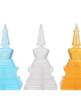 藏村琉璃佛塔琉璃雕花摆件