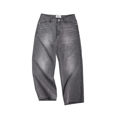 【MRA水洗灰色牛仔裤】猫须长裤