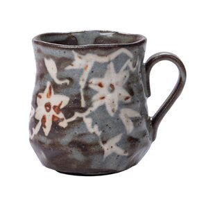 日本进口志野烧匠师手作粗陶马克杯四季春花纹日式复古咖啡杯茶杯