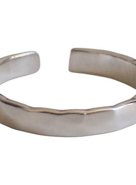 925纯银水波纹开口戒指