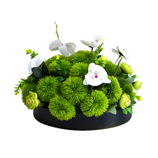 酒店圆桌中间装饰摆件花餐厅包厢餐桌花摆花会议桌花仿真花摆台花