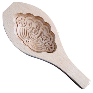 凹底福字莲蓬花样蒸馒头元宝面食年糕饽饽卡家用木质烘焙模具150g