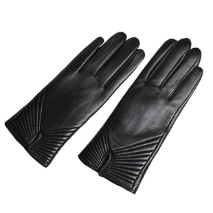 西班牙山羊皮触屏真皮手套女士秋冬季加绒修手开车骑行防风保暖