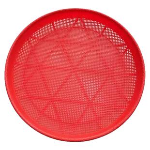 塑料筛子圆簸箕家用商用晒东西筛米大小晒筐细孔过滤仿竹编晒菜网