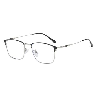 简约金属半框防蓝光眼镜商务风