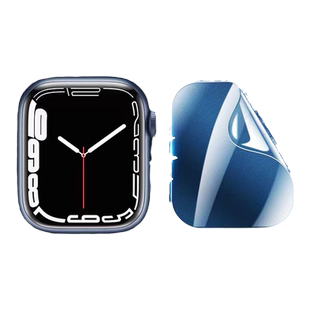 适用appleiwatch8保护膜watch7膜全屏watchultra软膜苹果手表4/5/3钢化水凝膜全包iwatchse8/s7防刮45mm贴膜