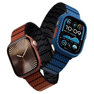 PITAKA凯夫拉芳纶纤维手表壳600D日落月升适用苹果Apple Watch Ultra2/s11/10/9轻薄防摔保护壳42/46/49mm