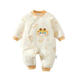 婴儿衣服秋冬季夹棉连体衣宝宝冬装保暖棉服冬季加厚外出棉衣女宝