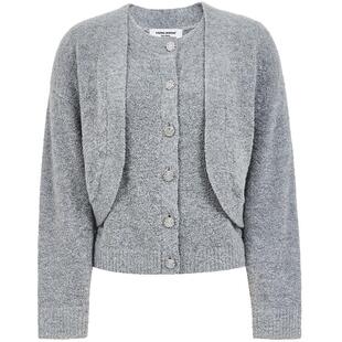 Vero Moda毛衣2025秋冬新款含绵羊毛纯色套装显瘦百搭针织开衫