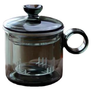 袖珍迷你泡茶杯 120ml耐热玻璃同心杯内置式过滤网茶杯泡茶分离杯