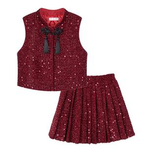 富罗迷女童套装儿童冬装2025冬季新款好看女孩洋气时髦周岁两件套