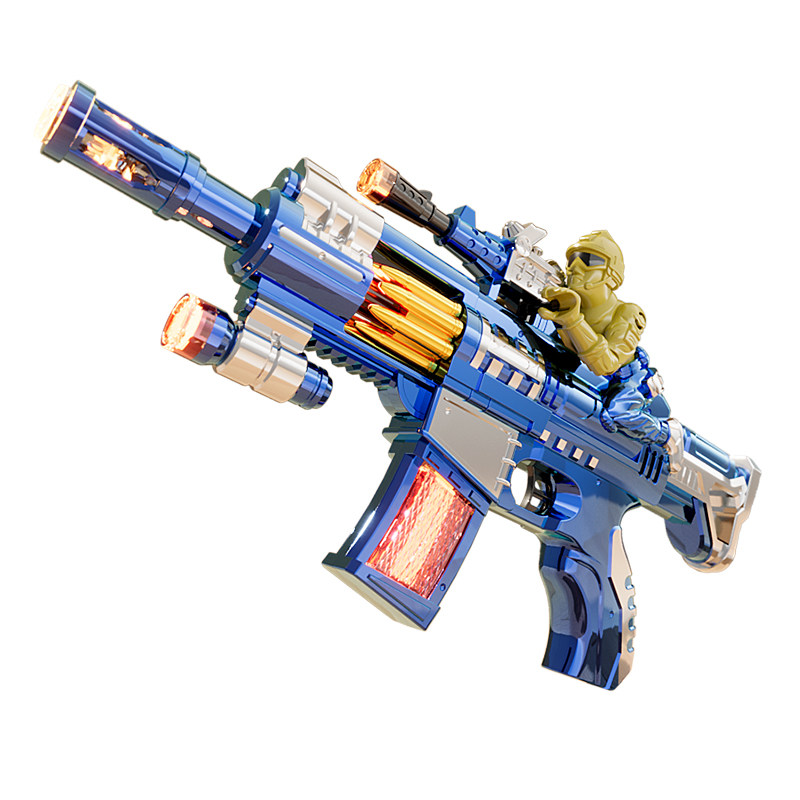 2025新款电动仿真m416激光冲锋左轮手枪3到6岁男孩儿童玩具枪模型