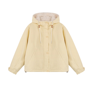 胖mm大码女装韩系超好看羽绒棉服女冬季学院风加厚保暖羊羔毛外套