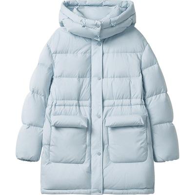 播 bo 商场同款中长款休闲宽松24冬连帽领羽绒服女BDR4RD2518