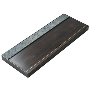 容山堂茗绣黑檀木实木茶盘客厅家用高档茶海茶台功夫茶具茶托盘