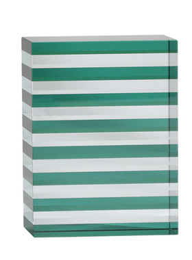 北欧风绿色条纹透明方向家居装饰