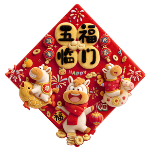 磁吸福字门贴2026年马年新款春节过年入户大门新年创意装饰品布置