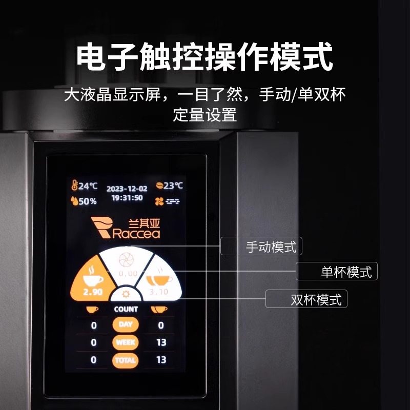 兰其亚RF83意式电动磨豆机83刀盘时间定量咖啡豆研磨机商用磨豆机