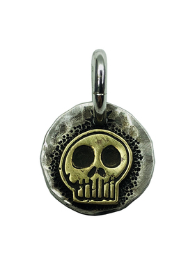 纯银复古做旧小骷髅尸陀林主吊坠