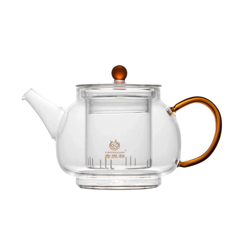 鑫凤祥如意泡茶壶玻璃茶壶耐高温加厚带过滤内胆水壶茶具圆珠壶