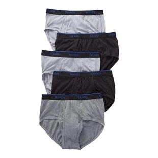 HANES/恒适男三角内裤5条装高腰纯色透气亲肤短裤休闲舒适四季款
