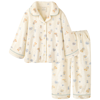 睡衣女款秋冬加厚法兰绒保暖套装