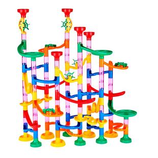 儿童滚珠轨道积木玩具男孩益智拼装弹珠轨道百变管道滑道滚球礼物