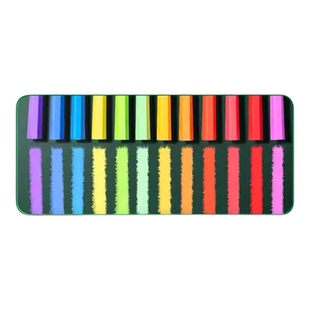 36色无尘无毒粉笔黑板报专用教师专用粗红白彩色疯鲜艳狂带收纳盒儿童不脏手教室讲台家用绘画教学可擦高级