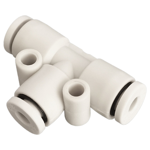 1/4英制气管三通变径快速接头6转换3.2气动PC螺纹直通PL直角快插8