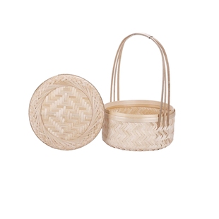 广西手工编织竹筐竹篓竹篮清明茶叶茶篓茶饼新年节日礼品特色包装