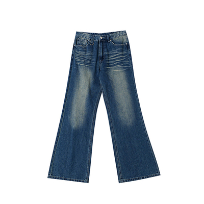 FDR官方店 低腰辣妹复古牛仔裤女春季美式街头宽松微喇叭裤长裤子