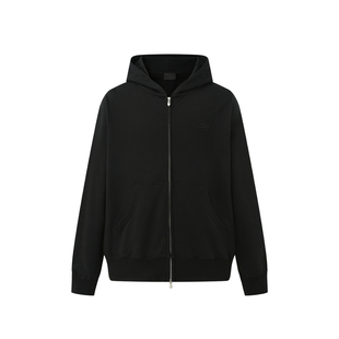CH丨黑色开衫卫衣男早秋款情侣美式宽松拉链连帽外套男生运动帽衫