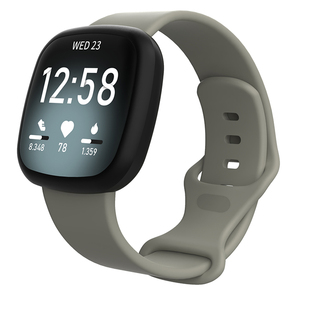 Fitbit versa3/sense 硅胶表带智能手表腕带官方款按扣适用男女