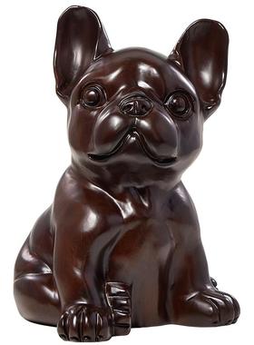 匠心雕刻黑檀木中式客厅小狗