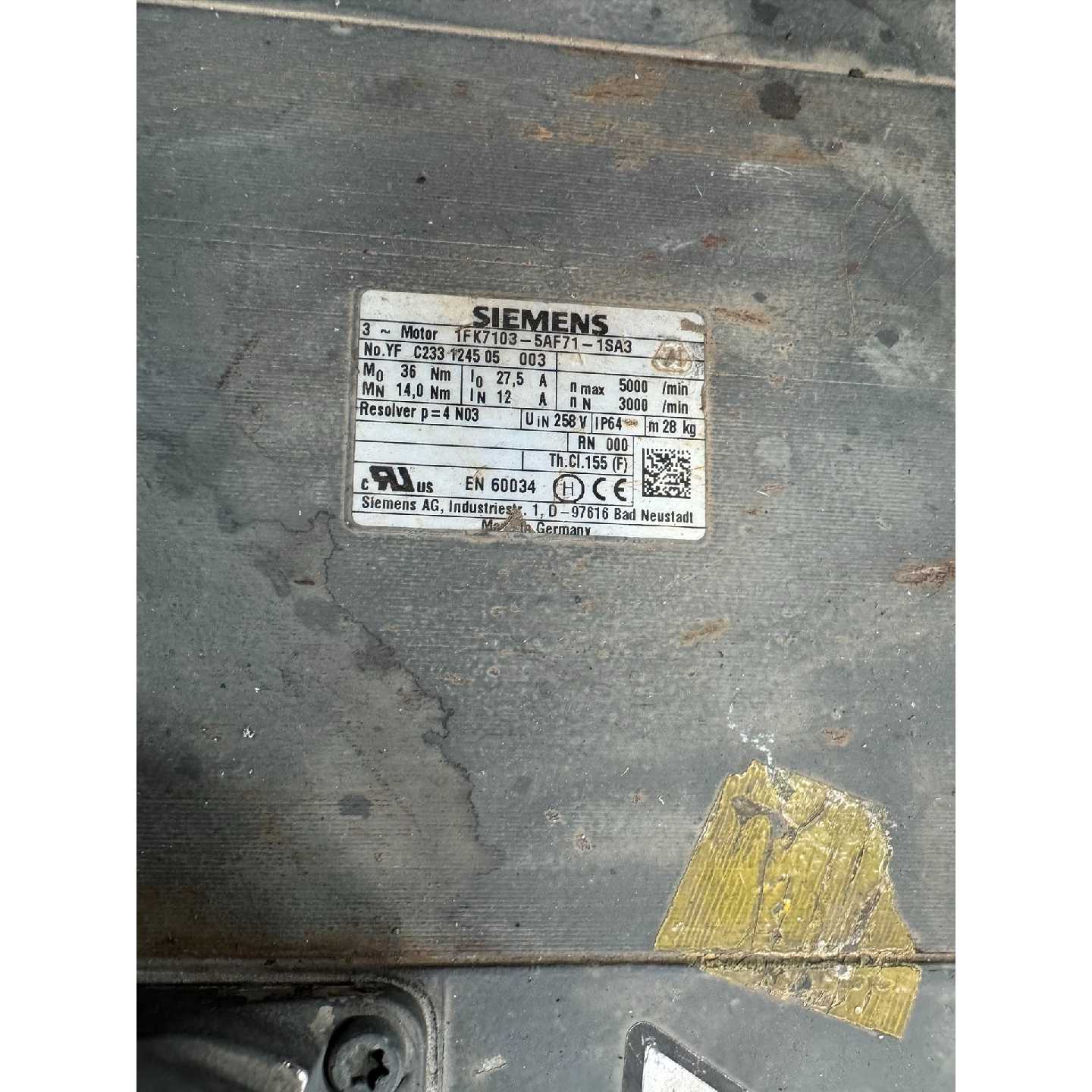 议价西门子原装拆机伺服电机1FK7103-5AF71-1SA3功