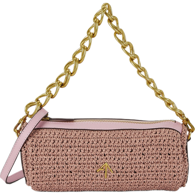 【新年礼物】MANU Atelier 女皮革边饰钩编手提包