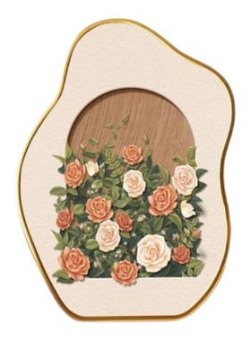 复古中式玫瑰装饰画入户客厅