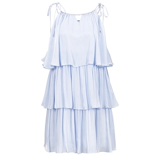 YES BY YESIR叶谦原创设计25夏新款千层浪流光纱连衣裙